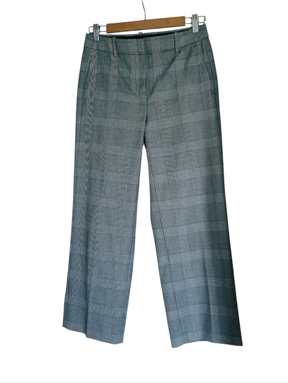 Women's J. Crew High Rise Peyton Wide Leg Pant Glen Plaid Flat Front No Pockets